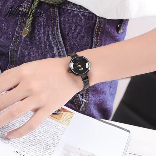 Famous Luxury Brand Women Watches Simple Style Black Stainless Steel Ladies Wrist Watch Minimalist Female Casual Dress Clock New