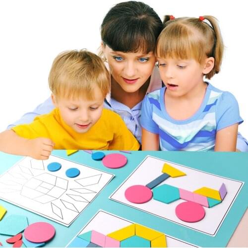 Wooden 3D Jigsaw Puzzle Toys Children Gifts Children Tangram Board Baby Early Educational for Early Learning Supplies