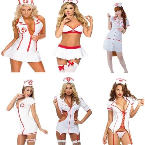 Sexy Erotic Nurse Costumes For Role Play Sex Game Clothes Lingerie Underwear For Fuck Nurse Uniform Skirt Cosplay Adult Girls