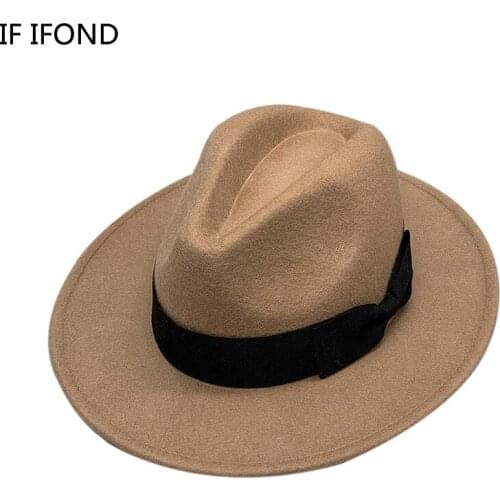 Women Men Fedora Hat 100% Australian Wool Felt Fedora Hat Vintage Jazz Gentleman Matches Hat Autumn Winter Cap