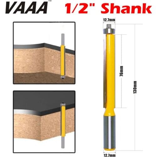 VAAA 1Pc 1/2" SHANK long blade flush bit Flush Trim Router Bit End Bearing For Woodworking Cutting Tool