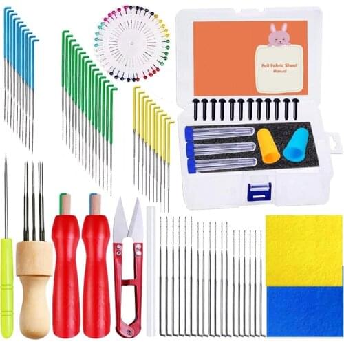 Imzay 95Pcs Felting Needles, Needle Felting Tools Kit With Instructions, Storage Box and Other Felting Supplies