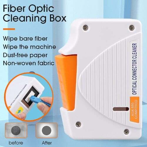 Fiber End Face Cleaning Box Fiber Wiping Tool Pigtail Cleaner Cassette Ftth Optic Fiber Cleaner Tools for SC/ST/FC