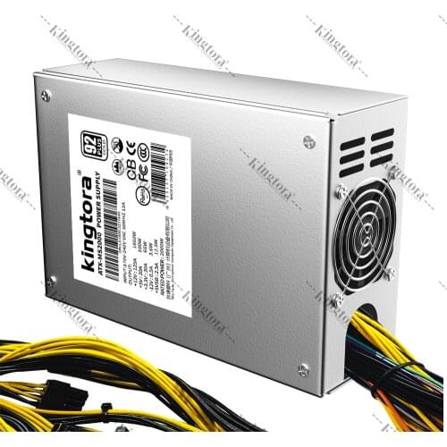 Kingtora Power Supply Bitcoin High Efficiency ATX Server PSU 2000W Mining 92PLUS For Ethereum Professional Rig GPU