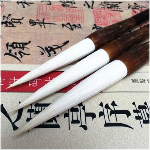 3pcs Chinese Calligraphy Brush Long Woolen Hair Caligrafia Cursive Script Official Script Painting Writing Brush Tinta China