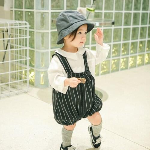 Newborn Infant Baby Dot Striped lattice Strap Overalls Children Kids Short Bottom Baby Boys Girls Spring Autumn Unisex Clothing