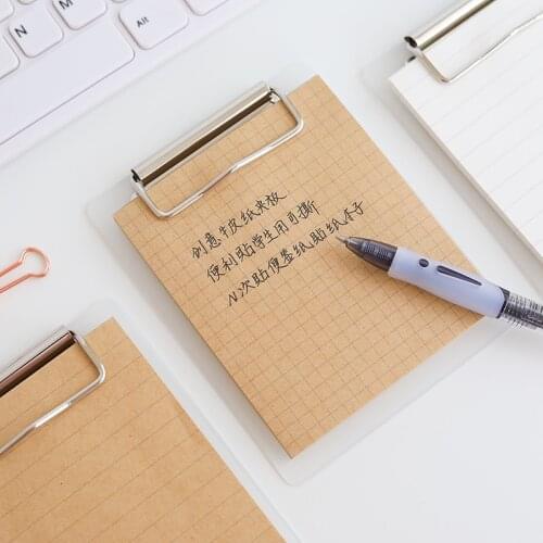 Korean stationery School office supplies board folder memo pad Note paper fixed by PP board clip stationary note stickers