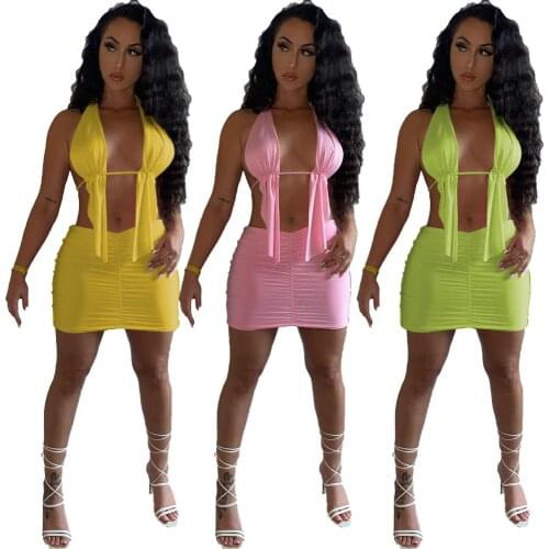 Summer New Womens Sexy Beach Nightclub Casual Straps Swimsuit Two-Piece Suit
