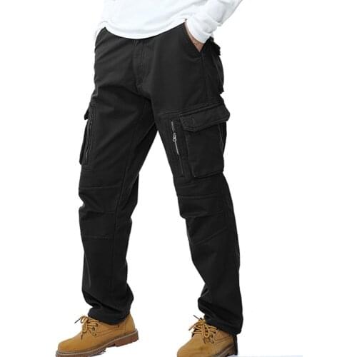 Multi-pocket Mens Spring Autumn Thin Cargo Trousers Male Outdoor Sports Training Hiking Loose Military Straight Overalls Pants