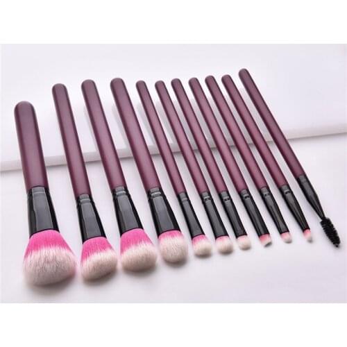11Pcs Makeup Brushes Set Claret Red wood Handle Blush Foundation Concealer Eyeshadow Applicator Flame Micro Make up Brush T11013