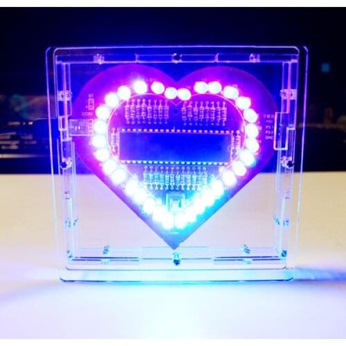 Heart-shaped LED flashing lights KITS soldering kits Electronic diy kits for Beginners DIY Brain-training Toy