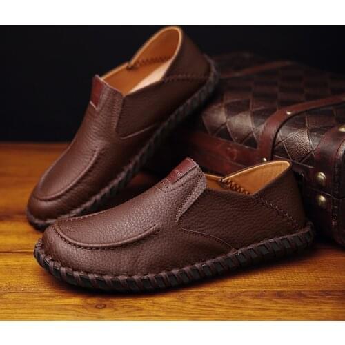 New fashion men leather shoes lace up casual footwear for male size 39-44 oxfords men casual shoes driving shoes