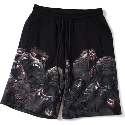 High New luxury Novelty Men Comfortable Roaring orangutan Classic Striped Skateboard Street Cotton Casual Shorts #AC10