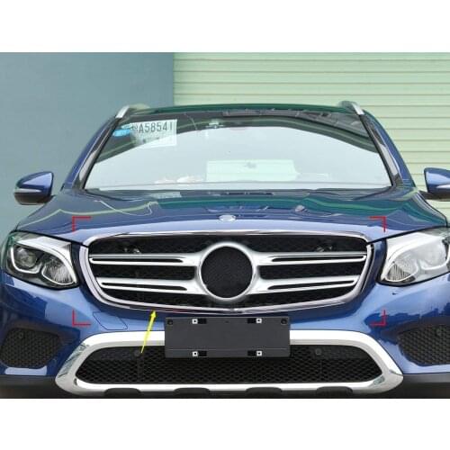 ABS Front Middle Grilles Molding Cover Trim For Mercedes Benz GLC Class 200 260 300 2016 2017