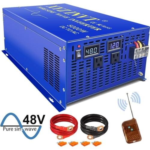 XYZ INVT 5000 watt Power Converter 12v 24v 36v 48v dc to ac 120v 240V Pure Sine Wave Inverter Single Phase Remote Control