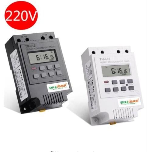 SINOTIMER 30AMP Weekly Programmable Digital TIME SWITCH Relay Control Timer 220V Din Rail Mount, One Year Quality Guaranty