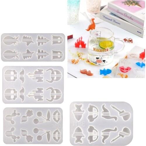 Crystal Epoxy Resin Mold Fruit Animal Straws Decoration Buckle Silicone Mould DIY Crafts Jewelry Decorative Casting Tools