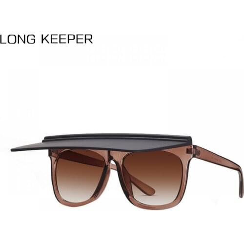 LongKeeper Flip Up Sunglasses Women Men Luxury Brand Oversized Square Sun Glasses Female Vintage Punk Eyewear UV400 Goggles
