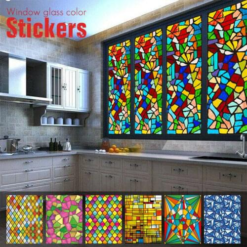 Static Cling Frosted Stained Window Sticker European Retro Church Painting Art Electrostatic Glass Film Door Bathroom Privacy