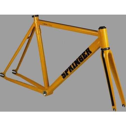 Springer 700c 6069-T6 Triple Suction Pipe Aluminum Alloy Fixed Gear Frame Carbon Fork 52/54/56cm High Quality Fixie Frameset