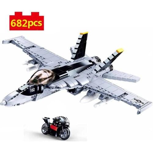 Military Series World War U.S. Air Force F/A-18 Strike Fighter pilot Figure DIY Model Building Blocks Bricks Toys Gifts