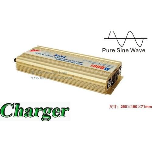 High Quality Pure Sine Wave Built-In Charger DC 12V to AC 110V Continuous 1000W Peak 2000 Watt Power Inverter