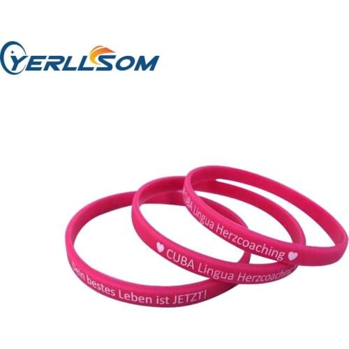 YERLLSOM High Quality 1/4 inches Thin Silicone Bracelets with personalized logo for promotional gifts T20052801