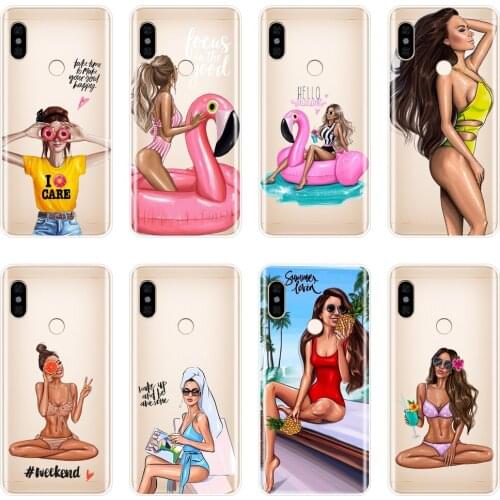 Back Cover For Xiaomi Redmi Note 4 4X 5 5A 6 Pro Prime Sexy Girl Silicone Soft Phone Case For Pocophone F1 Redmi S2 6A 5 Plus 4A