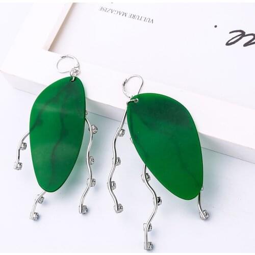 New Arrival 3 Color Irregular Resin Drop Earrings with Crystals Dangle Trendy Women Statement Earrings Fashion Jewelry