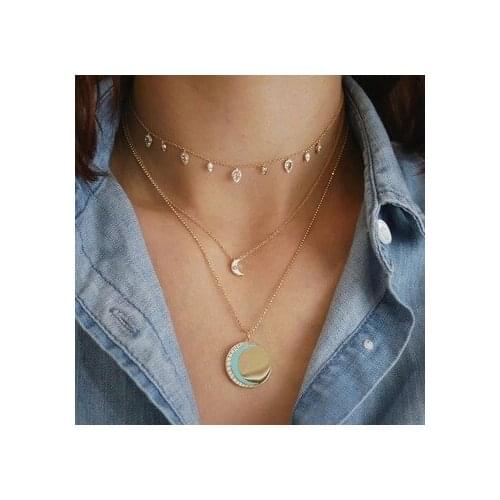 Summer new 925 sterling silver cute delicate micro pave cz single enamel heart moon star charm necklaces fashion women jewelry