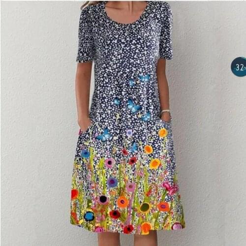 Womens A-Line Dress Midi Dress - Sleeveless Pocket Summer Basic Holiday printed Long Maxi Dress