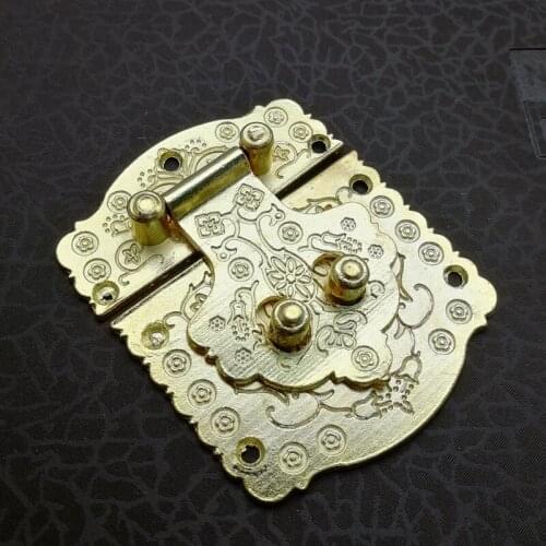 10 Pcs Luxury Golden Jewelry Box Hasp Latch Lock Zinc Alloy Jewelry Box Case Toggle Hasp LatchFor Vintage Wooden Box Gift Box