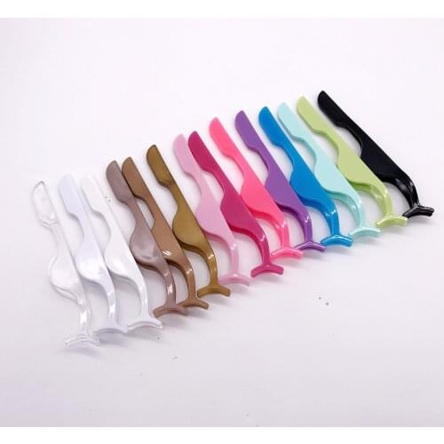 100pcs Plastic Eyelash Applicator Lash Tweezers Eyelash Tweezers Wholesale Fake Lash Applicator Tweezers Eyelash Extensions