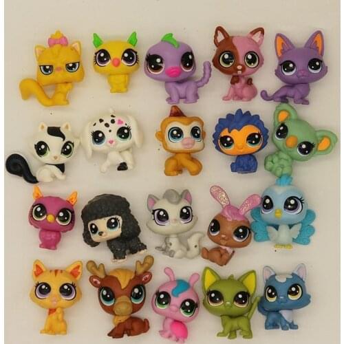15/Lots rare pet shop toy standing short hair cat figure original kitten husky puppy dog littlest animal collection
