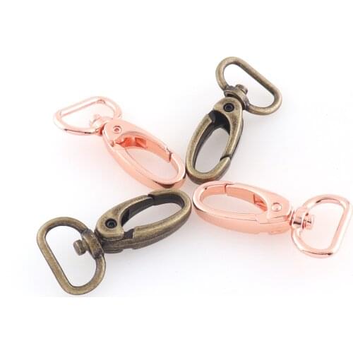 20mm Swivel Clasp Claw Rose Gold For Dog Tie-out Collar Webbing Swivel Dog Hook Lobster Clasp Purse Clip Handbag Key Clasp Strap