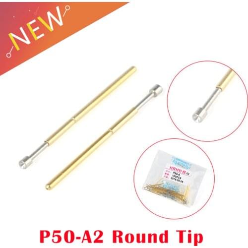 20PCS Spring Test Probe P50-A2 Round Tip Pogo Pin for Home Tool Probe Contact Finger Nickel Plated Test Probe Needle Dia 0.9mm