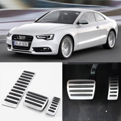 Brand New 3pcs Aluminium Non Slip Foot Rest Fuel Gas Brake Pedal Cover For Audi A5 2008-2016 AT