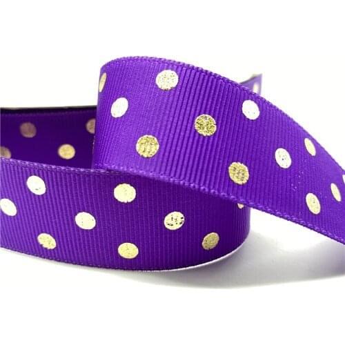 5yards 25mm 1" Grosgrain Ribbon Printed Spot Pattern for Christmas Wedding Decoration DIY Sewing Handmand Craft Accessories #16