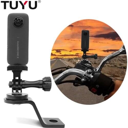 TUYU Aluminum Motorcycle Rearview Mirror Mount Bracket Fixed Holder Stent for Insta 360 One X Gopro camera Accessorie