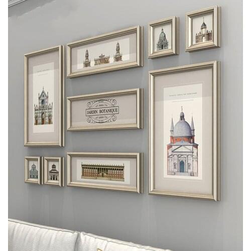 American Photo Wall Decoration Restaurant Light Luxury Style Photo Frame Living Room Sofa Wall Combination Painting Photo Frame
