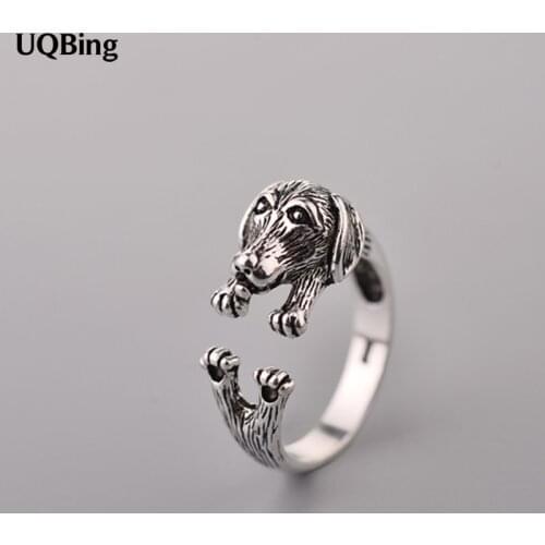 Free Shipping 925 Sterling Silver Rings Vintage Dog Open Retro Rings Jewelry anillo de plata anello