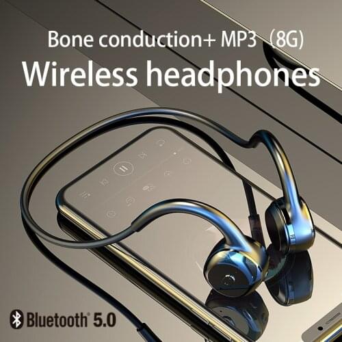 Wireless Sports Earphone Bluetooth 5.0 True Bone Conduction Outdoor Running Waterproof Headphones with Microphone
