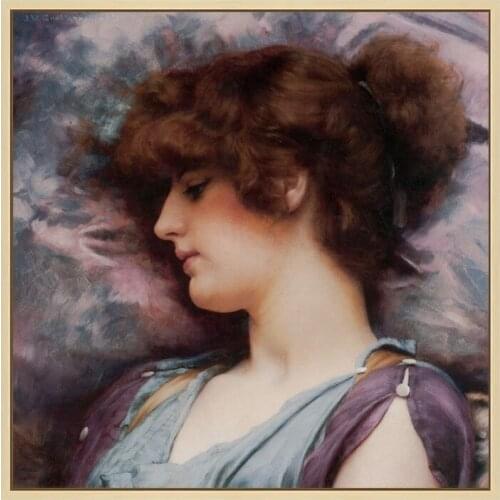 No frame classical figures Lattice Durward classical woman portrait canvas printings oil painting printed on cotton decoration