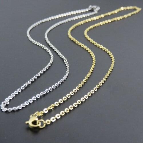 Gold-color 316L Stainless Steel Cross O Chain Necklace Fashion Women Chain Man Necklace Jewelry 2mm 40cm 45cm-70cm