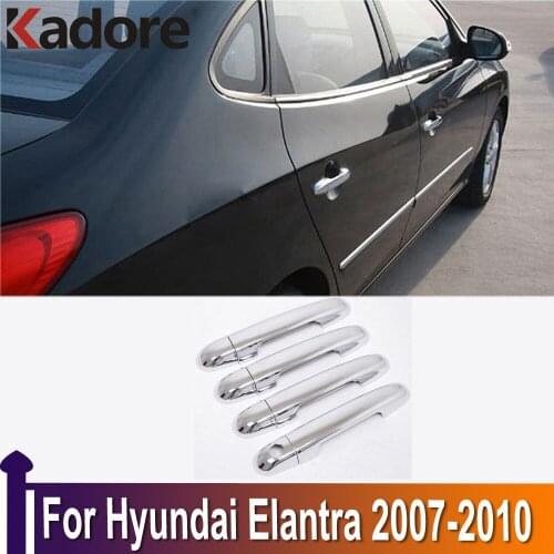 For Hyundai Elantra 2007 2008 2009 2010 ABS Chrome External Door Handle Cover Trim Car Sticker Styling Exterior Accessories