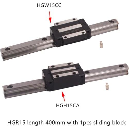 HGR15 linear guide width 15mm length 400mm with HGH15CA or HGW15CC motion slide rail for cnc xyz axis