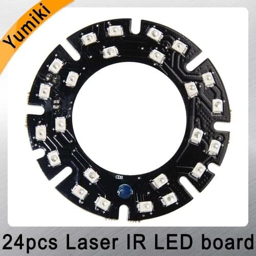 Yumiki Infrared 24pcs Laser IR LED board for CS Lens Security IP CCTV Camera Indoor Outdoor night vision (Diameter: 60mm)