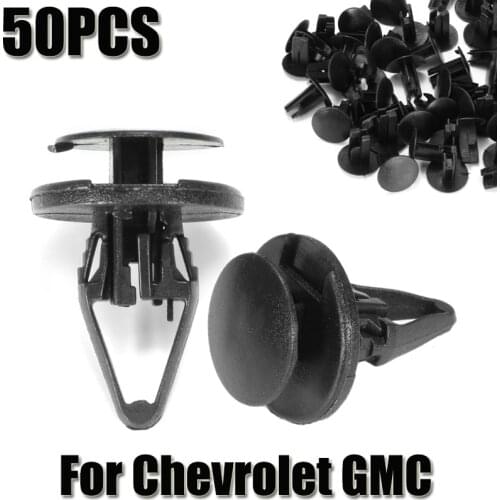 50Pcs/Set 8.5mm Push-Type Clips Universal Fender Buckle Clips For Fender Liner Retainer Plastic For Chevrolet /GM 11589292