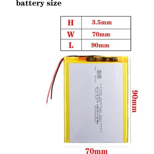 357090 3.7V 4000mAh Lithium polymer Battery with Protection Board For Tablet PC U25GT