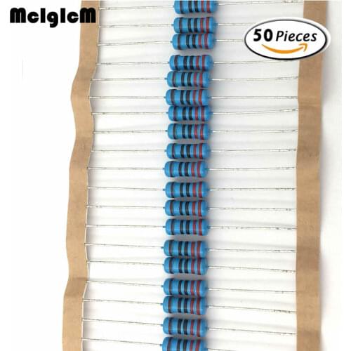 MCIGICM 50pcs 1W Metal film resistor 0.33-2.2M ohm resistors 10R 1R 100R 1W resistor